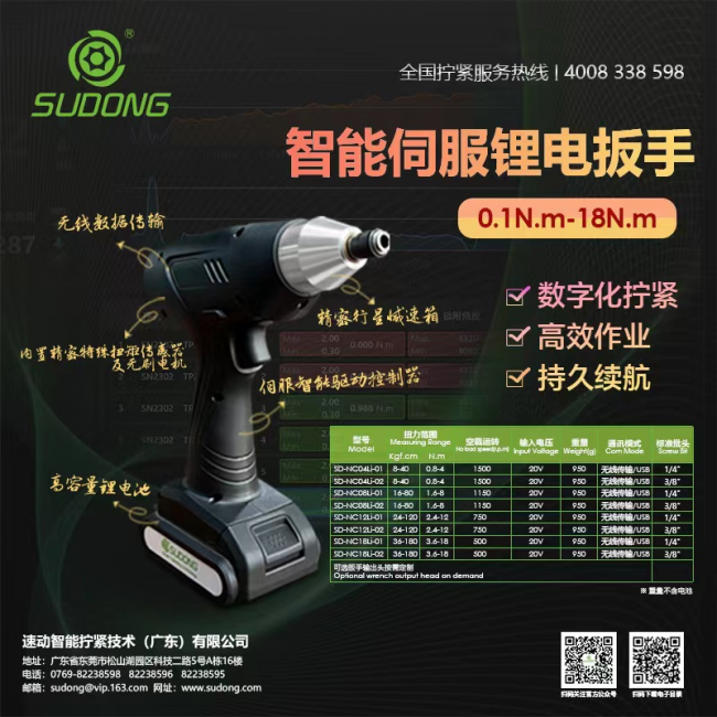 無(wú)線動(dòng)力，如虎添翼 | 速動(dòng)智能伺服鋰電扳手